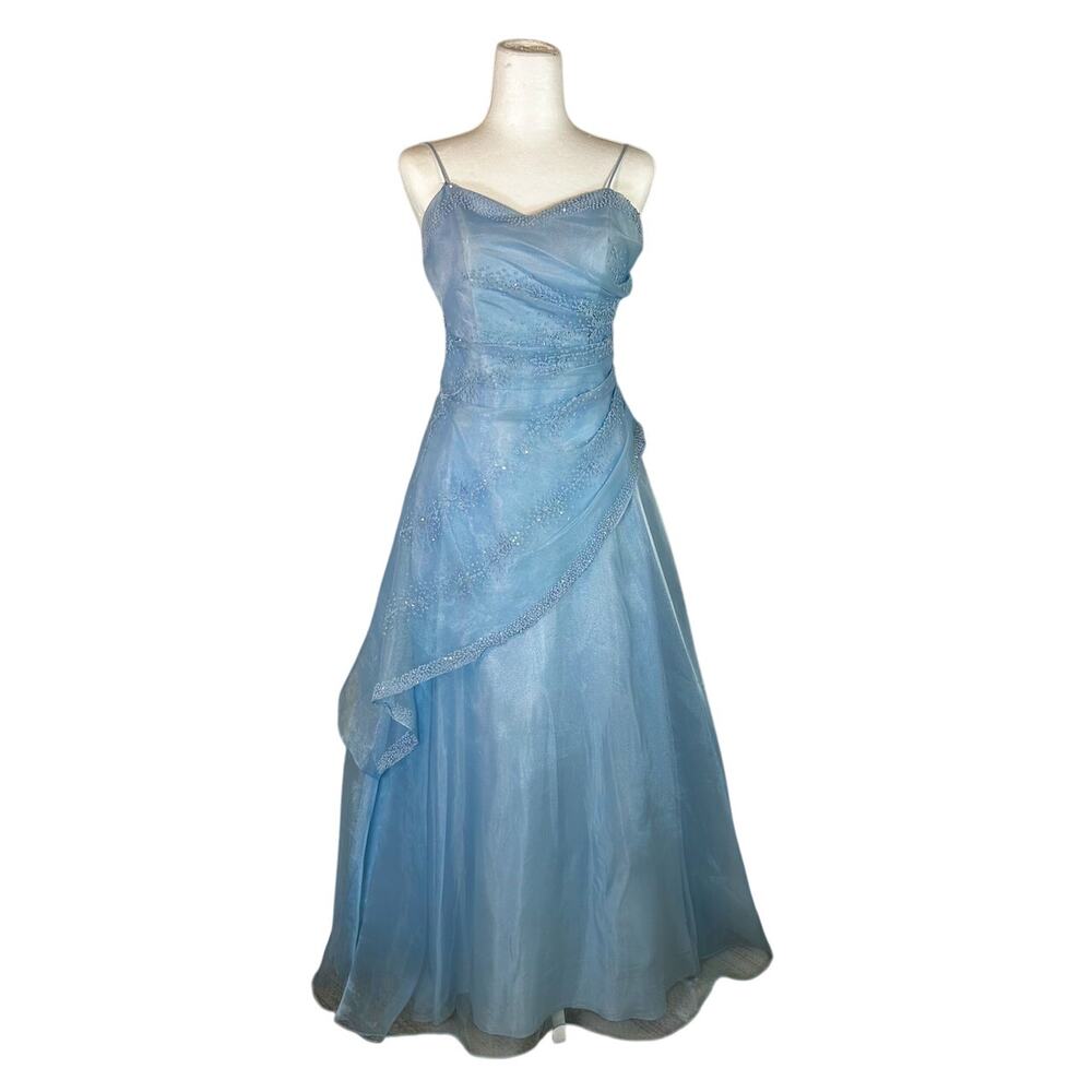 VTG Fairytale Blue Fairy Evening Gown XS Cinderella Princess Ball Gown Coquette - Picture 7 of 13